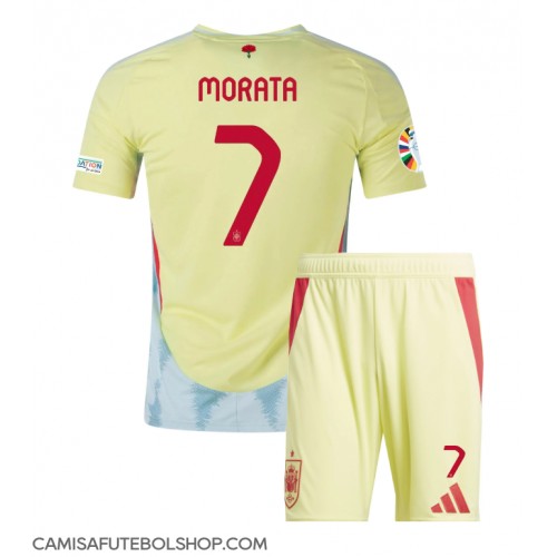 Camisa de time de futebol Espanha Alvaro Morata #7 Replicas 2º Equipamento Infantil Europeu 2024 Manga Curta (+ Calças curtas)